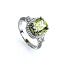 Emerald Cut Yellow Alexandrite Silver Ring