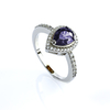 Solitaire Pear Cut Amethyst Ring