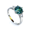 3 Stone Alexandrite Sterling Silver Ring