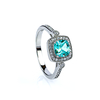 Sterling Silver 925 Paraiba Micropave Ring