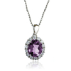 Oval Cut Alexandrite Silver Pendant