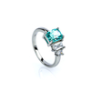Three Stone Paraiba Tourmaline Ring