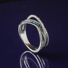 0.66 CTW 14K White Gold Blue and White Diamonds Cross Ring