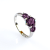 3 Stone Alexandrite (Changing Color Gemstone Purple Pink) Silver Ring