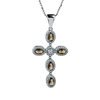 Sterling Silver Cross With Alexandrite Changing Color Stone