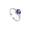 Sterling Silver with Color Changing Purple 6 mm Alexandrite Ring