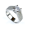 Simulated Diamond Micropave Brilliant Cut Silver Ring