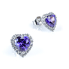 Tanzanite Heart Shape Sterling Silver Earrings