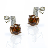 Silver Brilliant Cut Simulated Chocolate Diamond Set Earrings Pendant