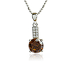 Silver Brilliant Cut Simulated Chocolate Diamond Set Earrings Pendant