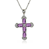 Beautiful Sterling Silver Cross With Amethyst