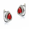Red Ruby Sterling Silver Set Earrings and Pendant