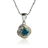 Silver Alexandrite Halo Earrings and Pendant Set