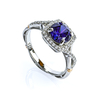 Brilliant Cut Tanzanite Silver Ring
