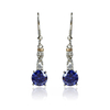 Silver Blue Brilliant Cut Tanzanite Set Earrings Pendant