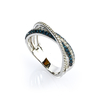 0.66 CTW 14K White Gold Blue and White Diamonds Cross Ring