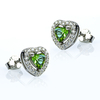 Heart Shape Cut Zultanite Halo Silver Earrings