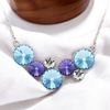 Blue Circles Swarovski Necklace