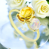 Natural High Quality Mexican Fire Jelly Opal Gold Ring 14K Solid Gold