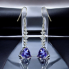 Silver Drop Earrings Trillion Cut Alexandrite