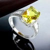 12 mm x 8 mm Big Sterling Silver Emerald Cut Alexandrite Ring