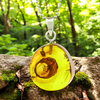 100% Natural Amber With Ant Silver Pendant 25mm x 15mm