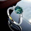 3 Stone Alexandrite Sterling Silver Ring