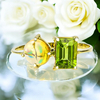 Natural High Quality Mexican Fire Jelly Opal Peridot 14K Gold Ring