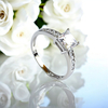 Princess Cut Engagement Silver Solitaire Ring
