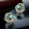 Silver Alexandrite Halo Earrings and Pendant Set
