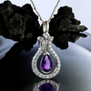 Pear Cut Amethyst Silver Pendant