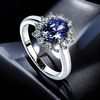 Silver Oval Cut Tanzanite Ring