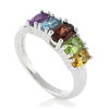 Sterling Silver Genuine Multi Gems Ring