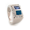 Australian Opal Men Ring with Tanzanite