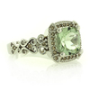 Genuine Green Amethyst Silver Ring