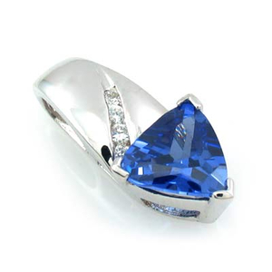 Trillion Cut Tanzanite Silver Pendant