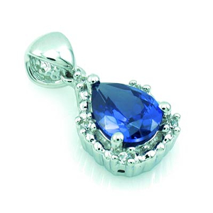 Pear Cut Tanzanite Silver Pendant Charm
