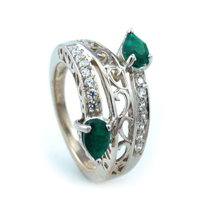 Emerald Quartz Silver Ring