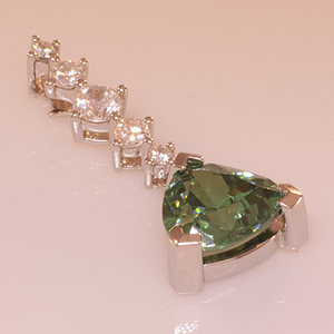 Alexandrite Trillion Cut Silver Pendant
