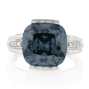 Cushion Cut Sterling Silver Alexandrite Ring