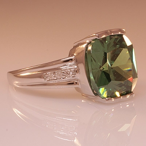 Cushion Cut Sterling Silver Alexandrite Ring