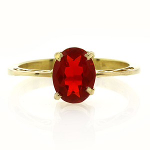 14K Gold Fire Cherry Opal Ring One of a Kind