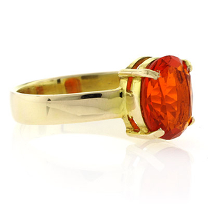 Very High Quality 14K Gold Fire Cherry Opal Ring
