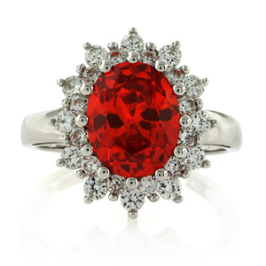 Sterling Silver Fire Cherry Opal Ring