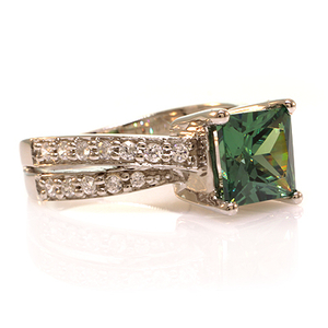 Alexandrite Square Silver Ring