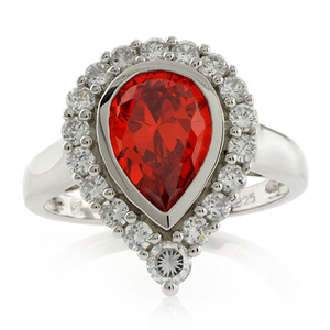 Fire Cherry Opal Silver Ring