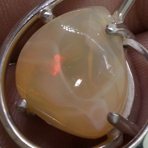 Genuine Mexican Fire Opal Silver Pendant 6 carat