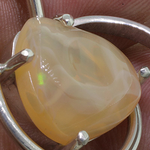 Genuine Mexican Fire Opal Silver Pendant 6 carat
