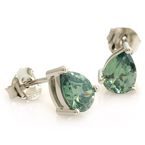 Pear Cut Alexandrite Silver Earrings