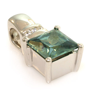 Square Cut Alexandrite Sterling Silver Pendant